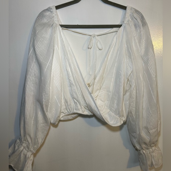 Wishful Dreaming Plaid Open-Back Peasant Top - Picture 6 of 6